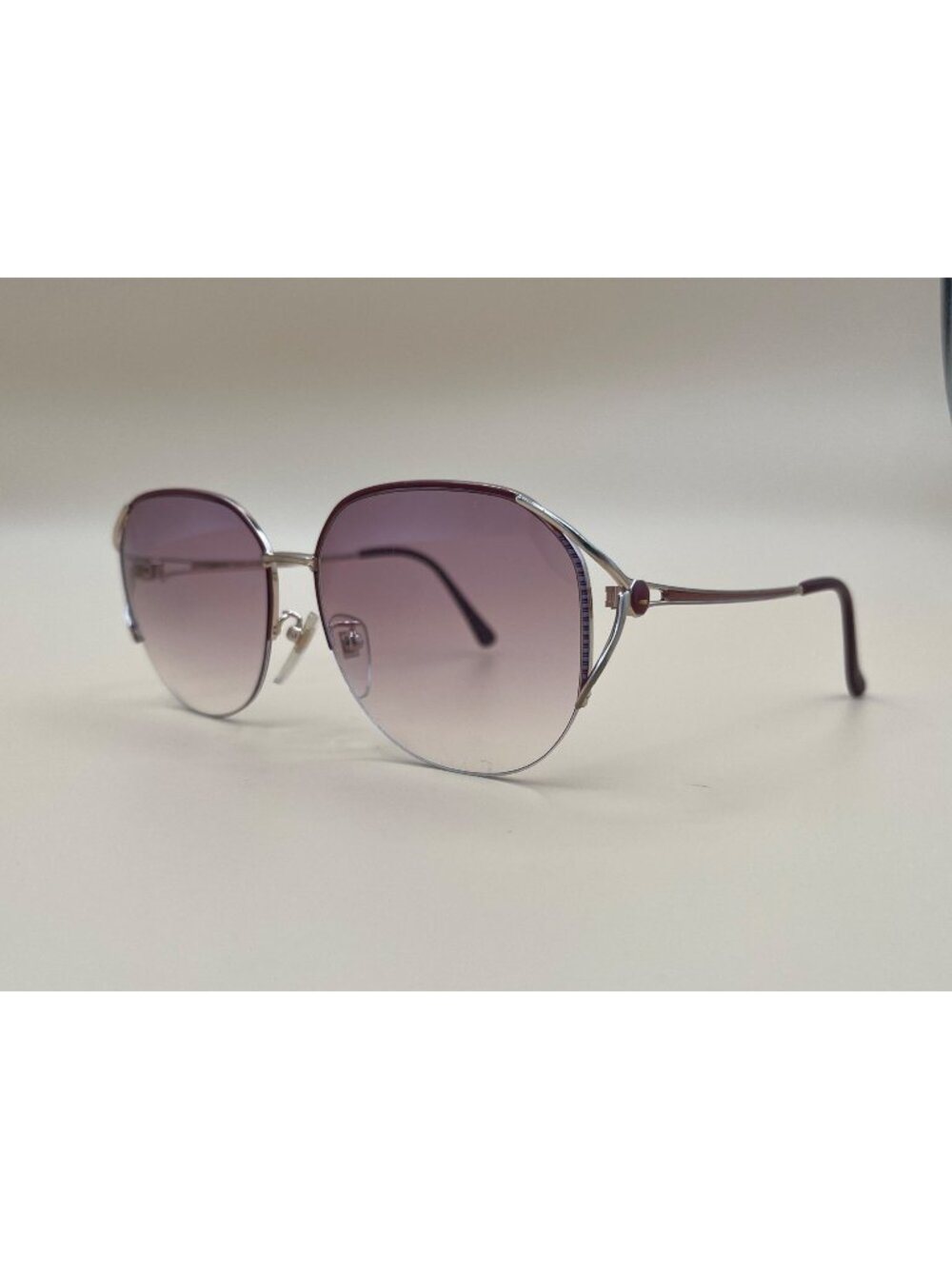 Lancel Paris Womens Gradient Purple Sunglasses With Silver Frames Size 60